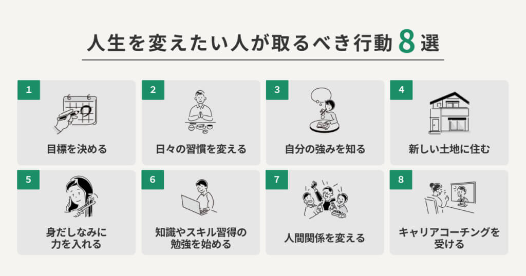 マジで人生を変えたいあなたにおすすめの行動8選！自分を変えられない原因も解説 | 今日も最高の1日に