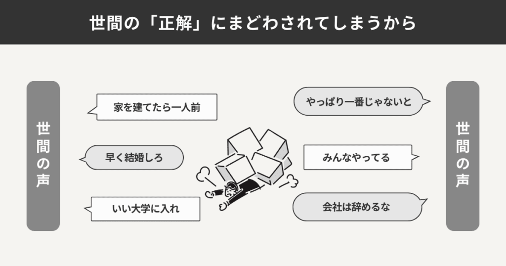 世間の「正解」にまどわされてしまうから